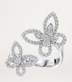 Graff butterfly diamond ring white gold 18kt, imported from the UK