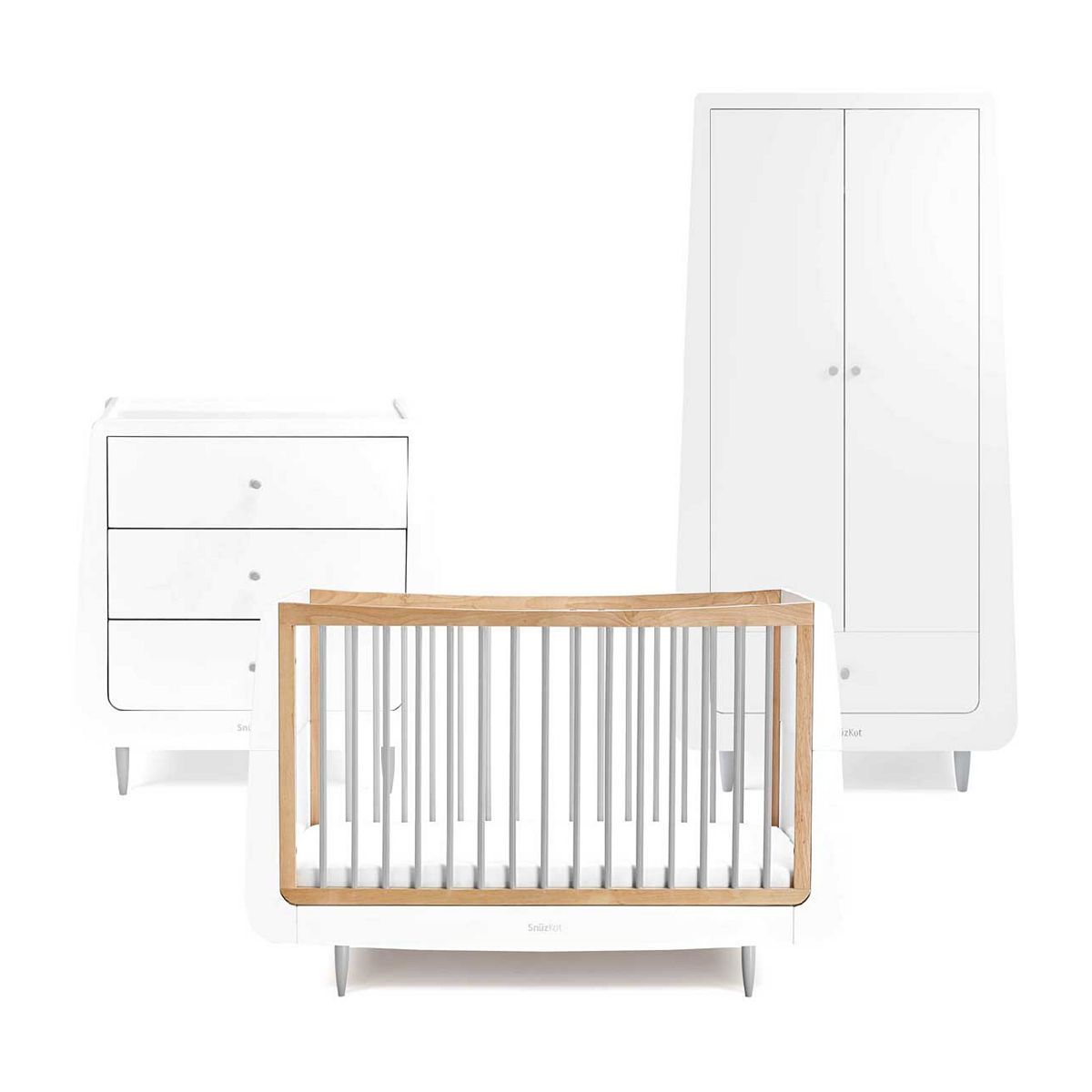 SnuzKot Skandi 3 Piece Nursery Furniture Set - Grey GOODS Boots   