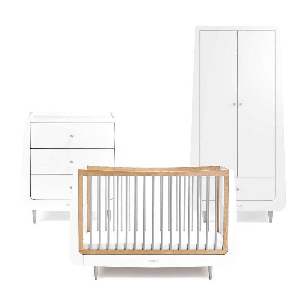 SnuzKot Skandi 3 Piece Nursery Furniture Set - Grey