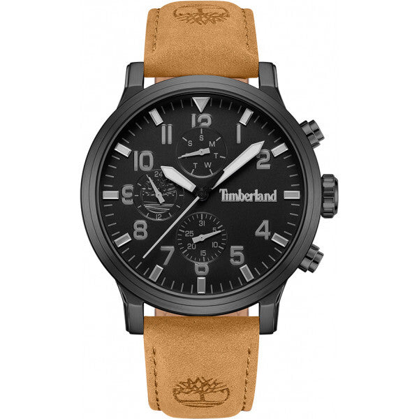 Timberland men's Driscoll watch black leather strap, imported from the UK