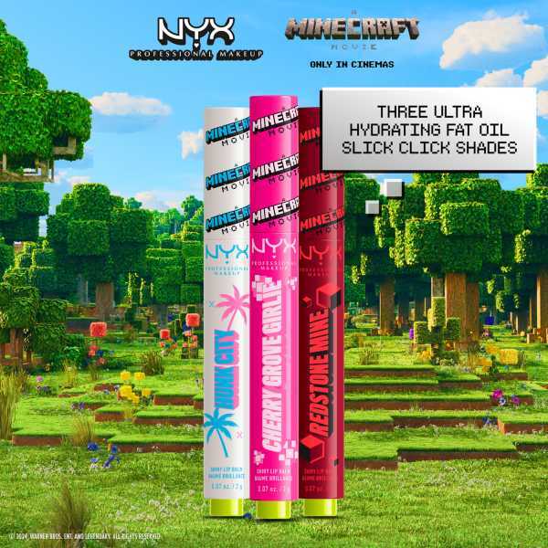 NYX lip balm Minecraft Movie Fat Oil Slick imported from the UK