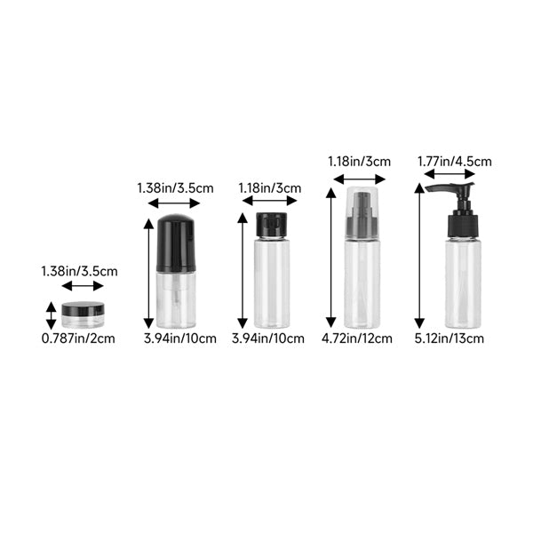 Livingandhome 11 piece travel bottle set, imported from the UK