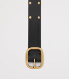 LOEWE leather studded buckle belt 3.5cm, imported from the UK