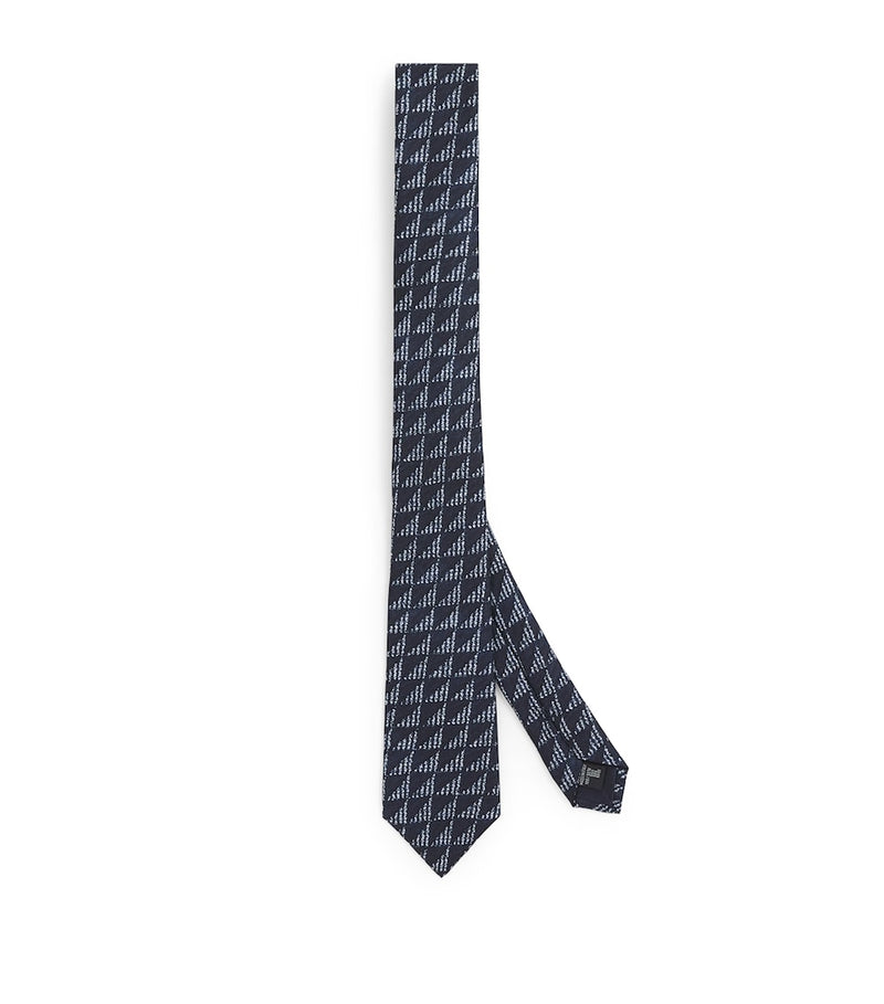 Giorgio Armani silk arrow jacquard tie, UK version