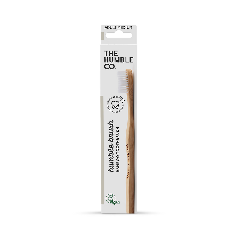 Humble Bamboo Adult Medium Bristle Toothbrush Blue Purple White or Green