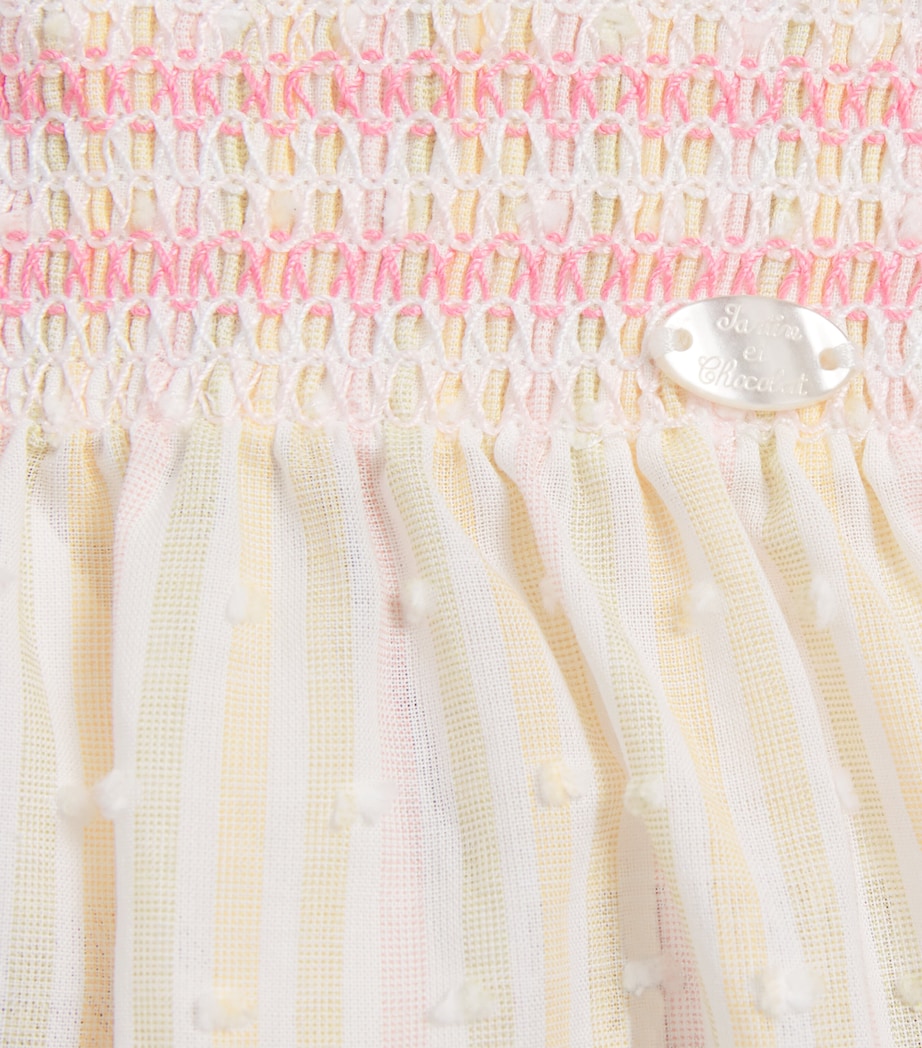 Tartine et Chocolat children's cotton striped trousers with smocked waistband (British brand)
