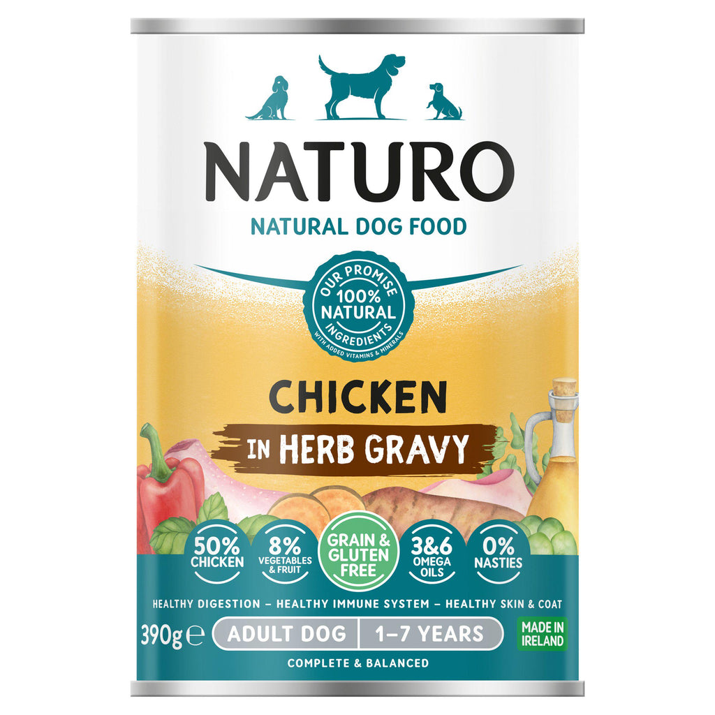 Naturo Adult Dog Grain & Gluten Free Chicken with Sweet Potato, Mixed Peppers & Green Beans 390g