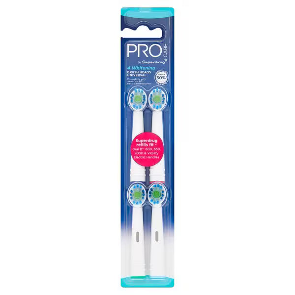 Superdrug ProCare Whitening Toothbrush Heads x4 pack (British brand)