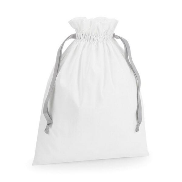 Westford Mill Cotton Drawstring Gift Bag (22cm x 15cm) GOODS Superdrug Soft White/Light Grey  