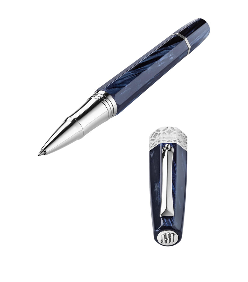 Montegrappa Sterling Silver-Trim Extra Otto rollerball pen, imported from the UK