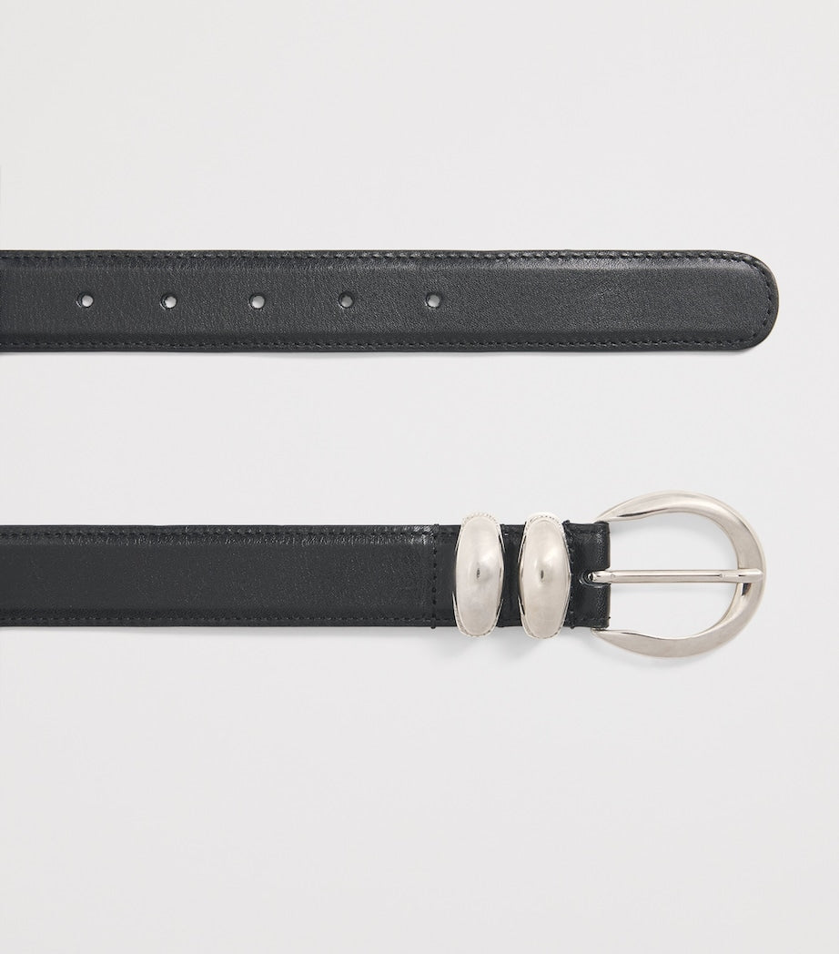 Sandro Paris leather belt 3cm silver buckle (British brand)