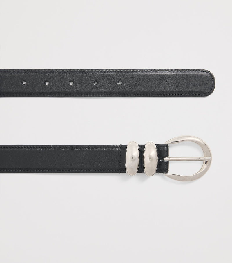 Sandro Paris leather belt 3cm silver buckle (British brand)