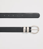 Sandro Paris leather belt 3cm silver buckle (British brand)