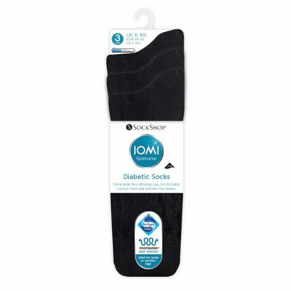 IOMI 3 Pairs of Diabetic Socks for Swollen Legs 6-8.5 UK GOODS Superdrug   