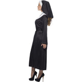 Smiffys black nun costume dress belt headdress UK version