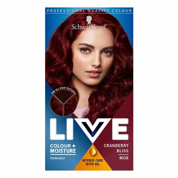 LIVE Colour + Moisture Permanent Brown Hair Dye Cocoa Crush GOODS Superdrug Cranberry Bliss M08  