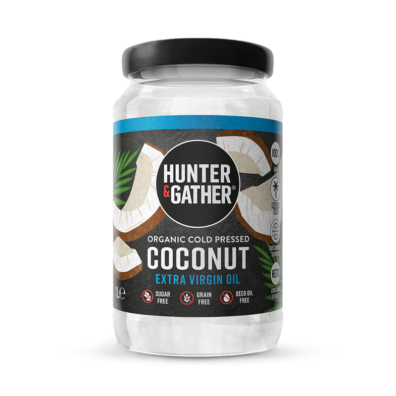 Hunter & Gather organic coconut oil 1L Extra Virgin, UK version
