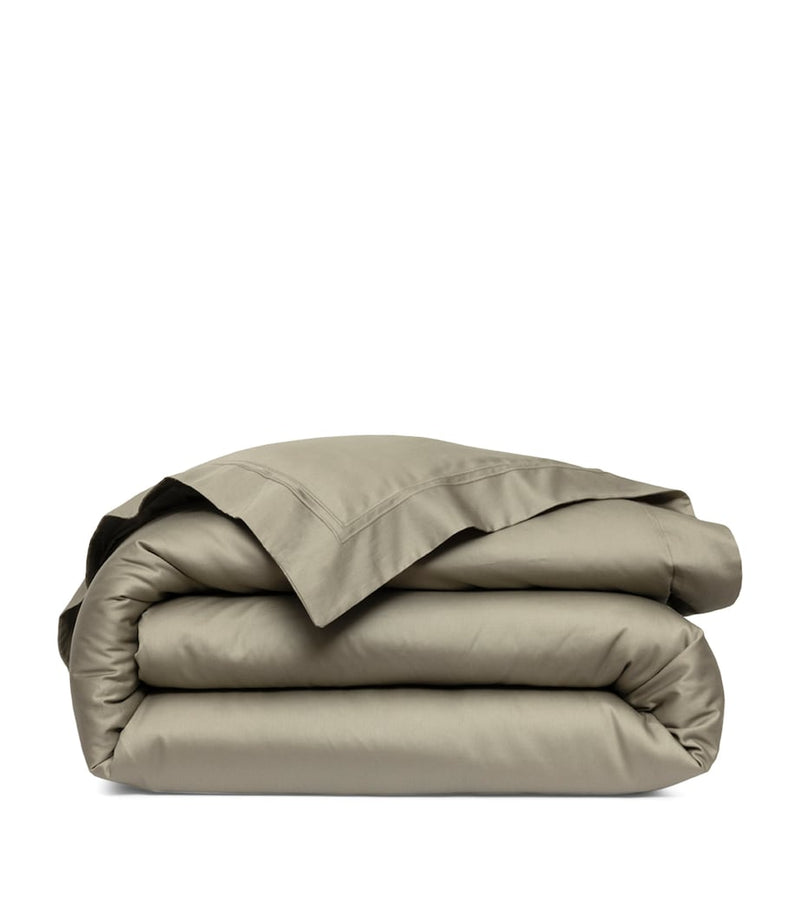 Yves Delorme Triomphe super king duvet cover in Kaki, UK version