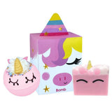 Bomb Cosmetics unicorn gift set soap and bath blaster (British brand)