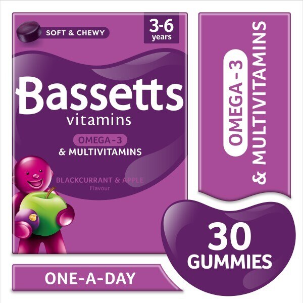 Bassetts Vitamins 3-6 Multivitamins + Omega 3 Pastilles 30s GOODS Superdrug   