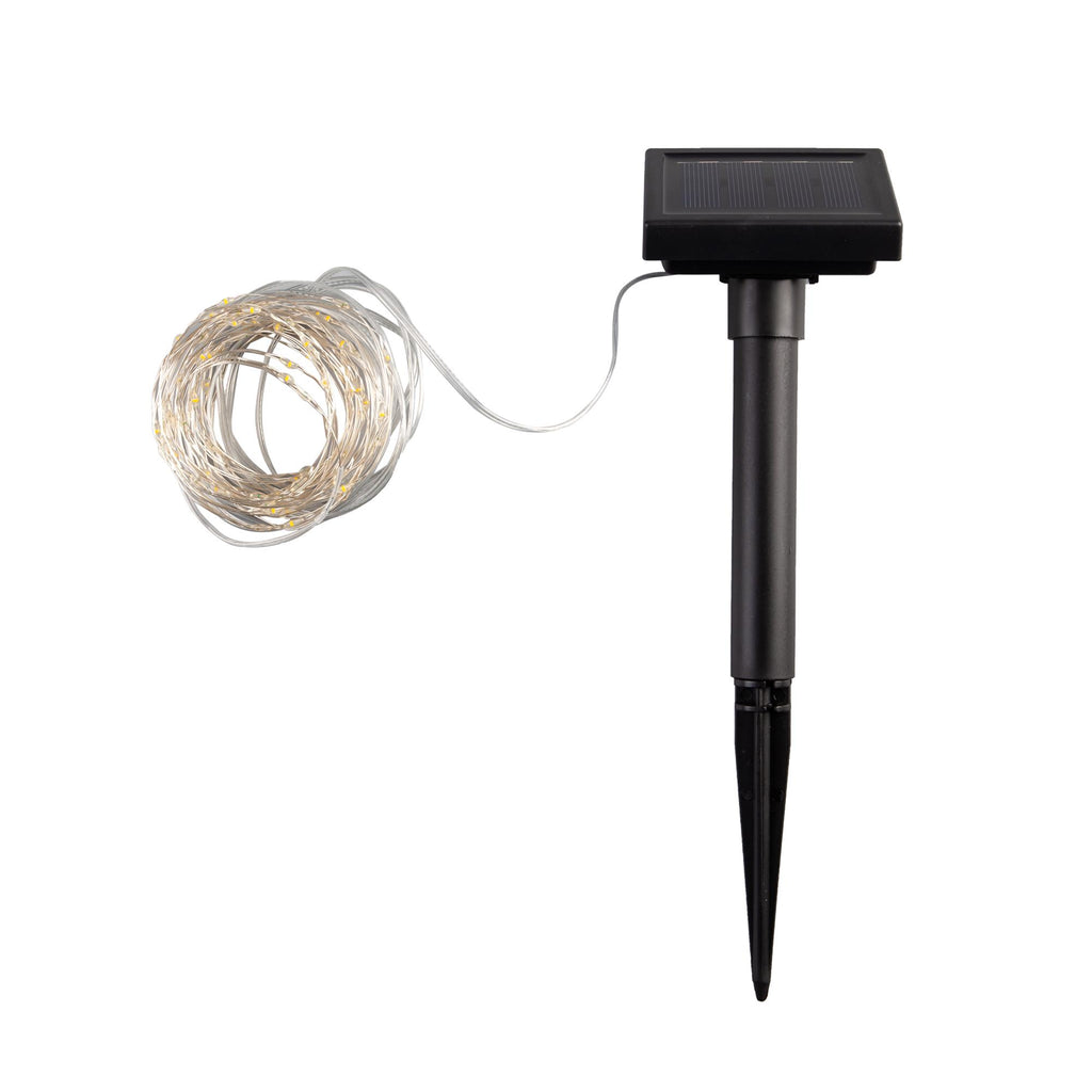 Garden by Sainsbury's Solar Warm LED Copper Wire Light White 100L