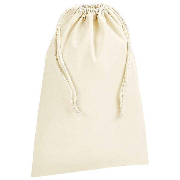 Westford Mill Premium Organic Drawstring Bag 34cm x 23cm, imported from the UK