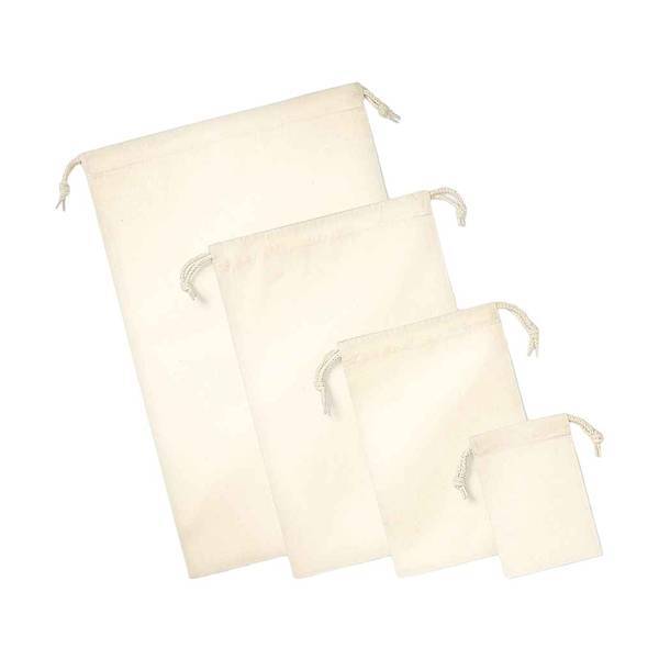 Westford Mill Premium Organic Drawstring Bag 34cm x 23cm, imported from the UK