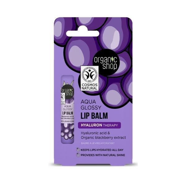 Organic Shop Aqua Glossy lip balm 10ml - British product
