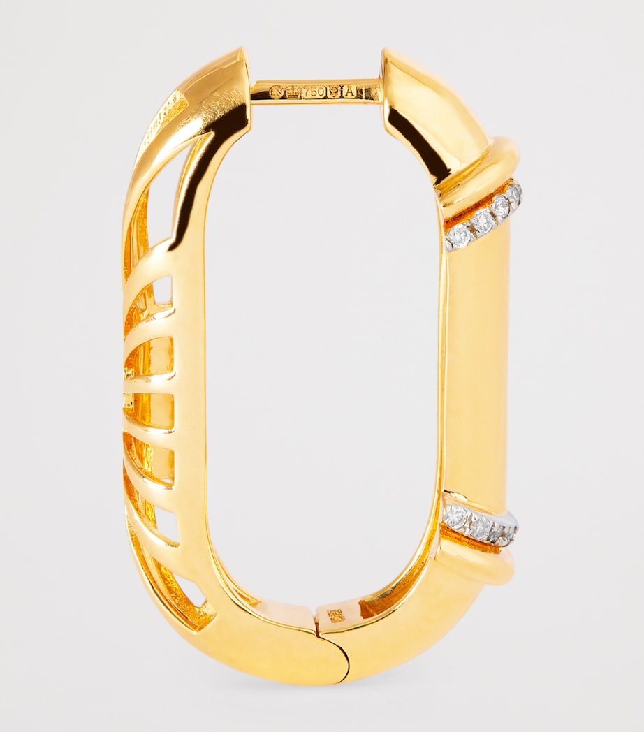 L'Atelier Nawbar yellow gold diamond Buoy Lock earrings - British product