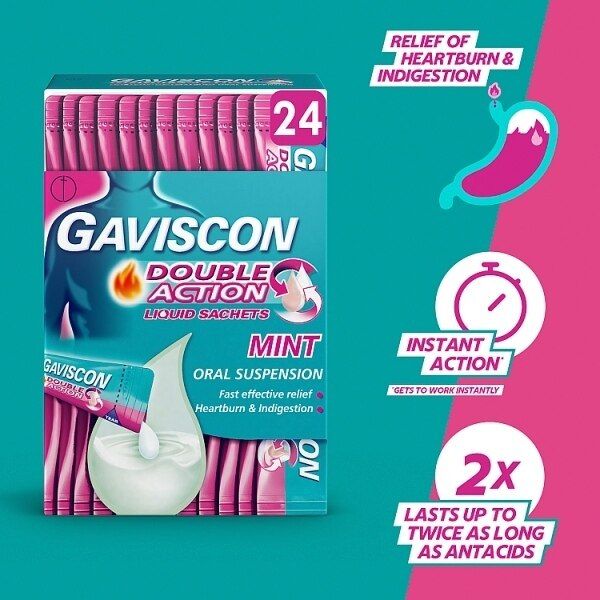 Gaviscon Heartburn Double Action Liquid Sachets 24s GOODS Superdrug   