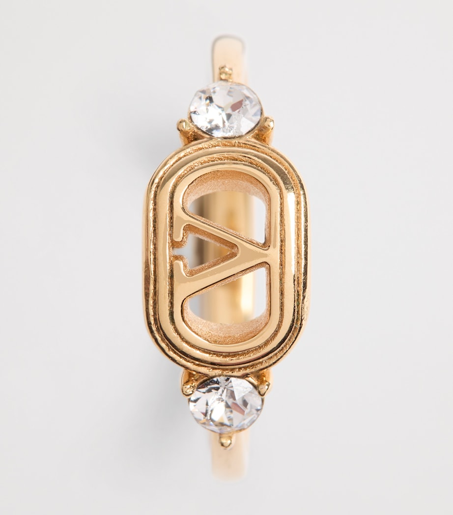 Valentino Garavani Crystal Ovalette logo ring - British product