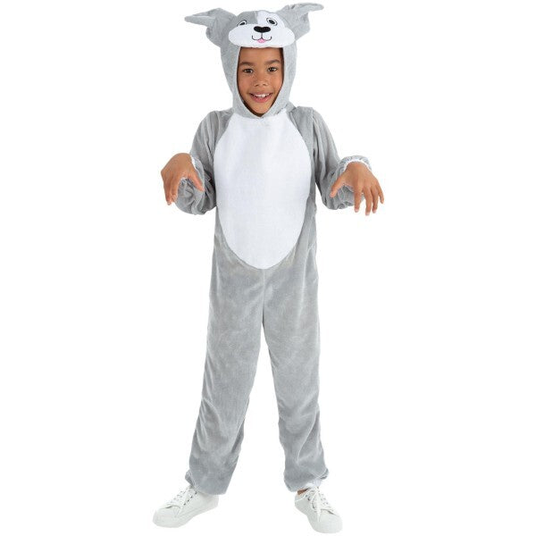 Smiffys grey dog onesie hooded jumpsuit (British brand)