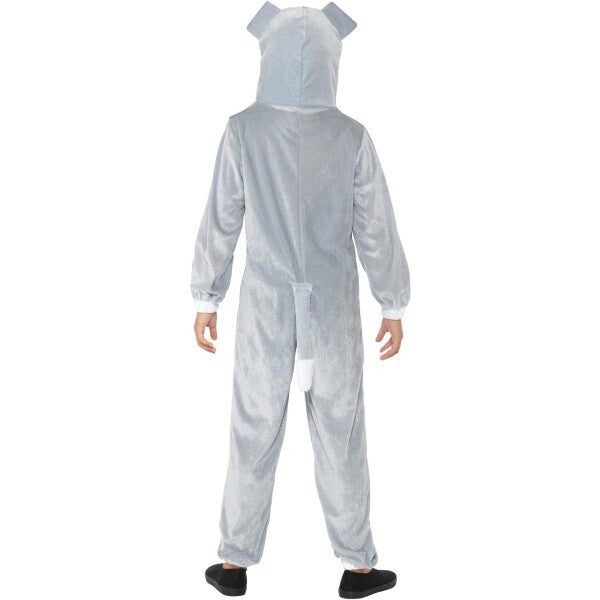 Smiffys grey dog onesie hooded jumpsuit (British brand)