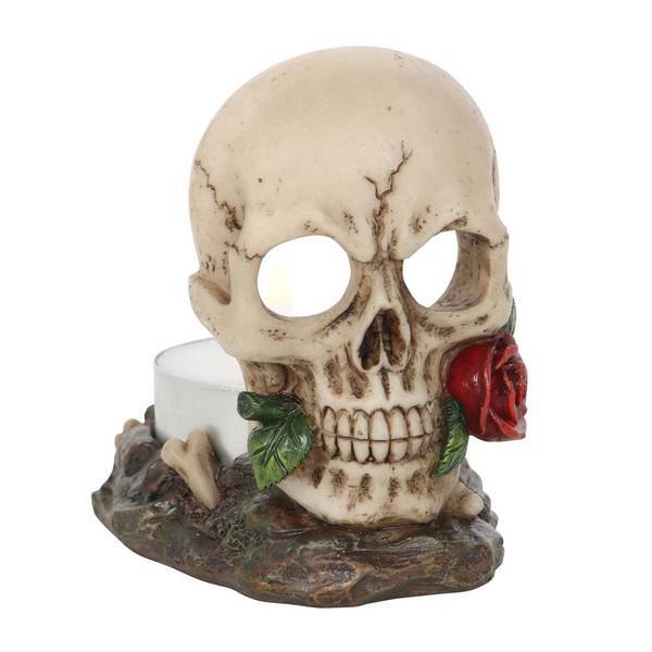 Etwas anderes Totenkopf Rose Teelichthalter 7,5 cm (britische Marke)