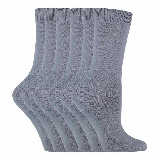 Sock Snob 6 Pairs Ladies Plain Coloured Cotton Socks 4-7 UK GOODS Superdrug PL30 Platinum  