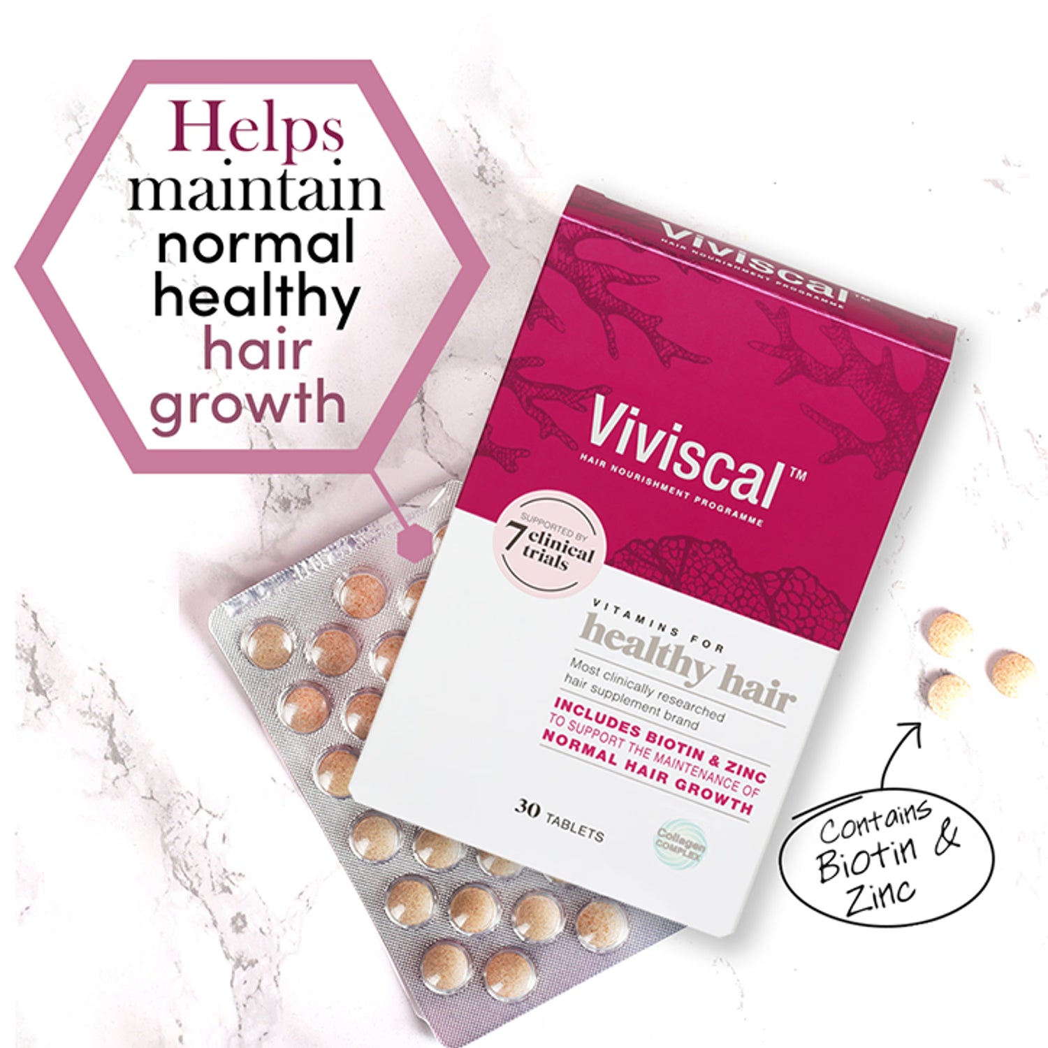 Viviscal Healthy Hair Vitamins 30 Tablets (British brand)