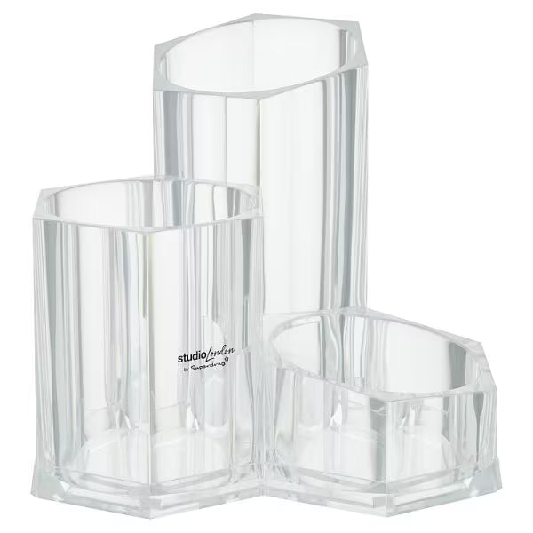 Studio London Brush Organiser Clear 12x12x13cm (British brand)