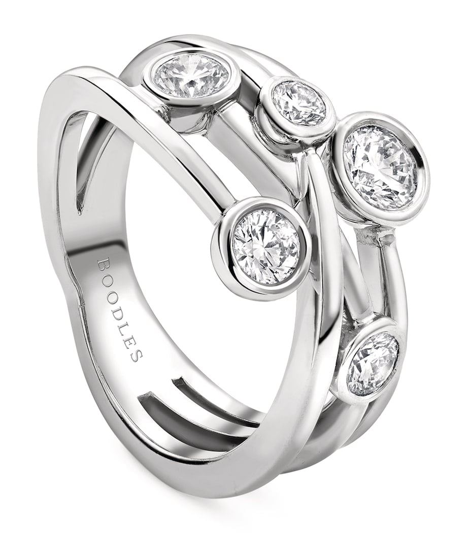 Boodles Raindance platinum diamond ring, imported from the UK