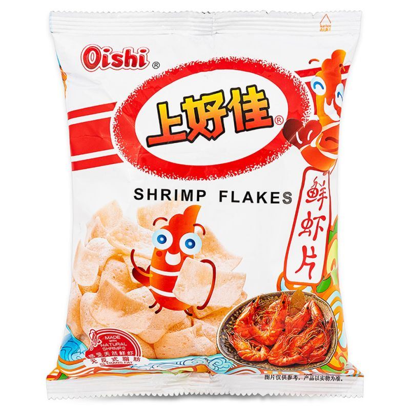 Oishi shrimp flakes savoury crispy snack (British brand)