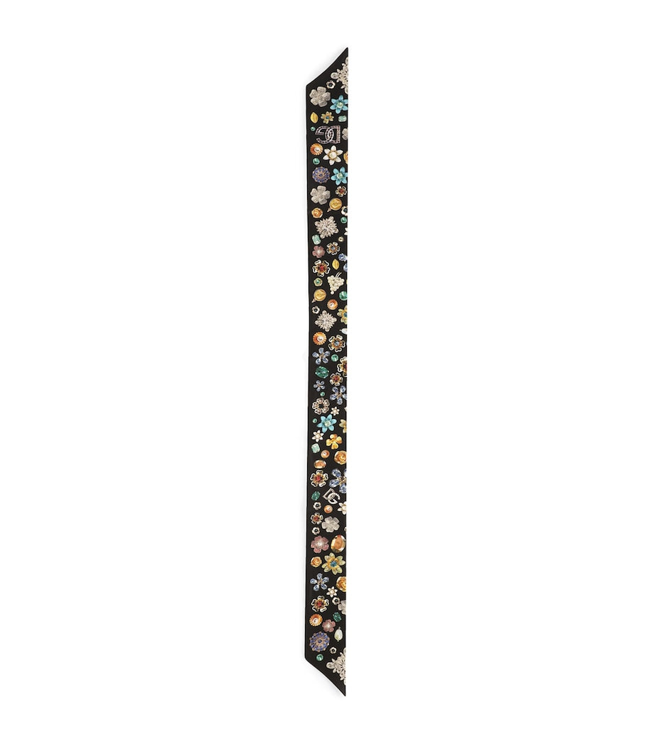 Dolce&Gabbana silk jewellery print skinny scarf (British brand)
