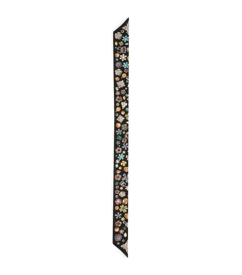 Dolce&Gabbana silk jewellery print skinny scarf (British brand)