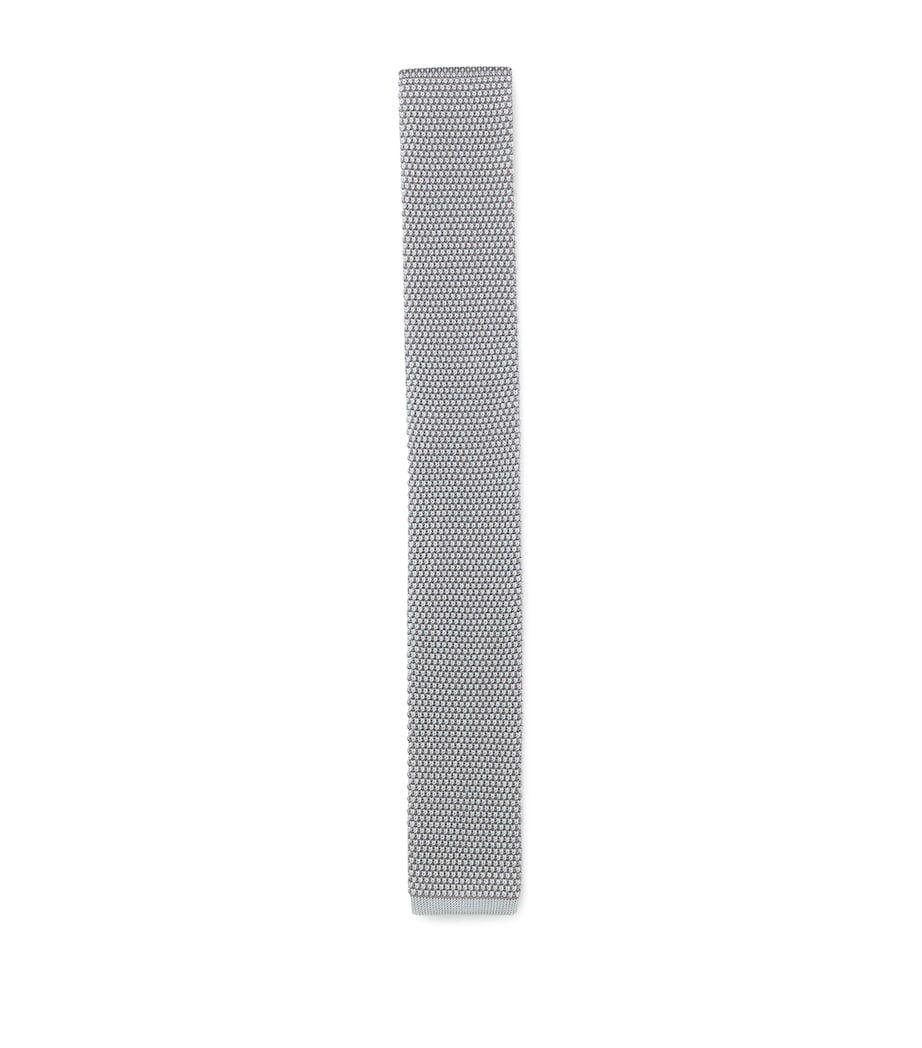 BOSS knitted silk tie with textured weave (British brand)