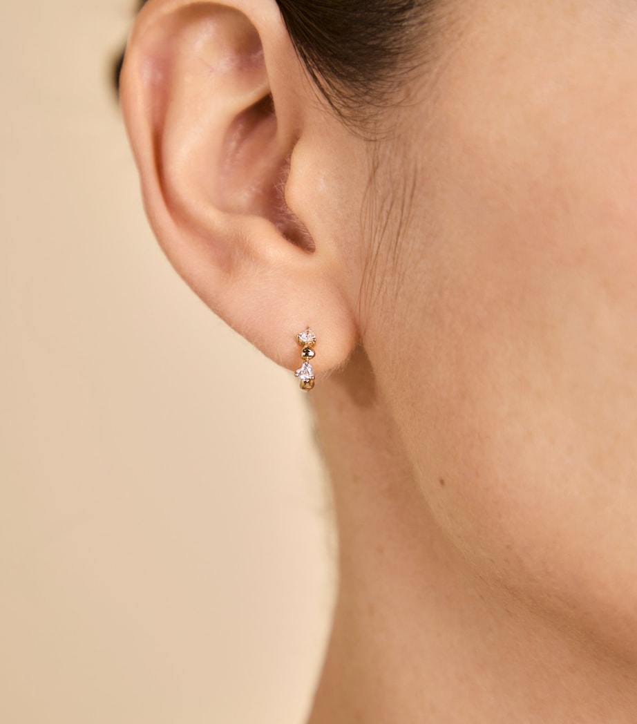 Astrid & Miyu heart cluster single hoop earring gold plated cubic zirconia (British brand)