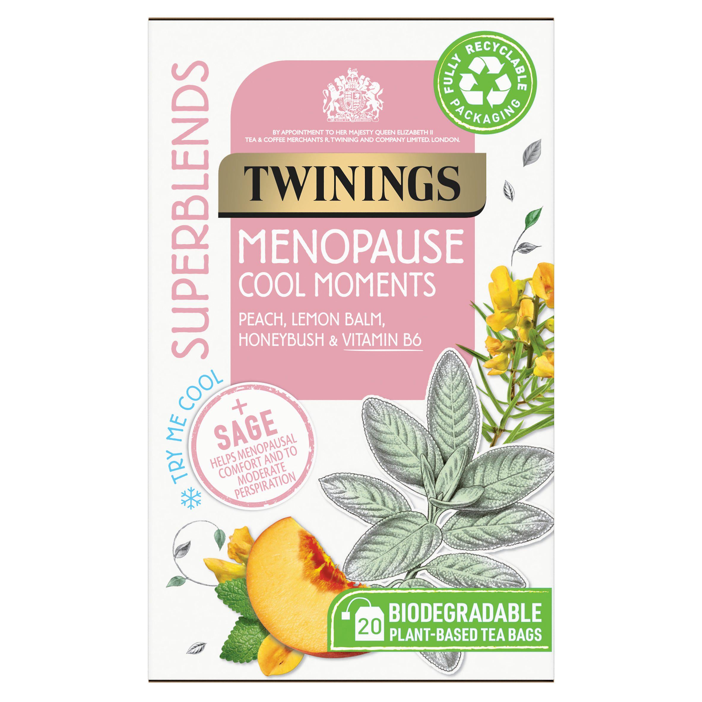 Twinings Superblends Menopause Cool Moments Plant-Based Tea Bags 40g x20 GOODS Sainsburys   