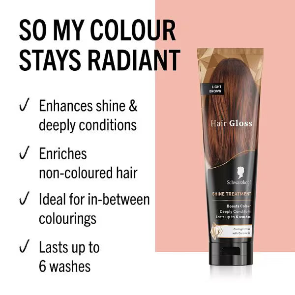 Schwarzkopf Hair Gloss Light Brown 150ml (British brand)