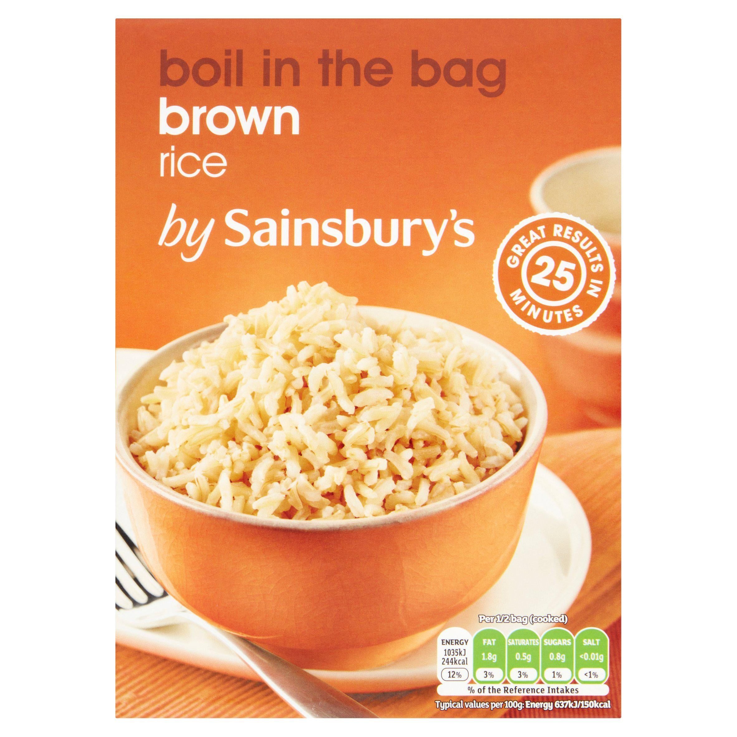 Sainsbury's Boil In The Bag Brown Rice 4x125g rice Sainsburys   