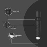 Loving Joy 20 Function Wand Vibrator Black, imported from the UK