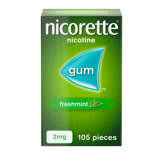 Nicorette Freshmint Chewing Gum - 2mg, x105 Pieces (stop smoking aid) smoking control Sainsburys   