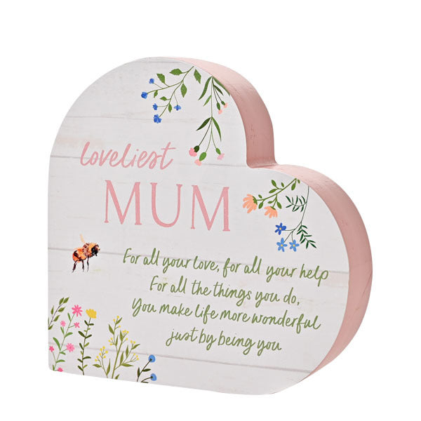 The Cottage Garden Floral Heart Mantel Plaque 'Mum' GOODS Superdrug   