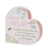 The Cottage Garden Floral Heart Mantel Plaque 'Mum' GOODS Superdrug   